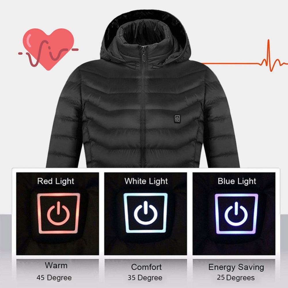 2023 THERMAL HEATED JACKET- USB Electric Jacket Cotton Coat Heater Thermal Clothing Heating Vest Men's Clothes Winter