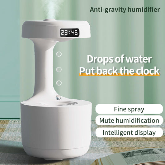 ANTI-GRAVITY HUMIDIFIER - With Clock Water Drop Backflow Aroma Diffuser Large Capacity Office Bedroom Mute Heavy Fog Household Sprayer