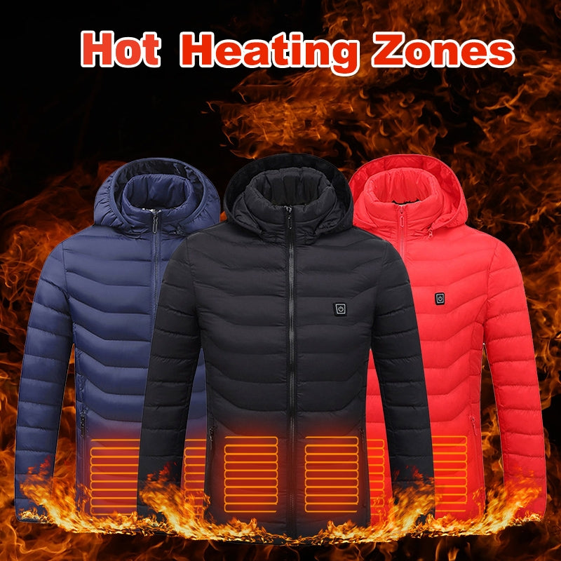 2023 THERMAL HEATED JACKET- USB Electric Jacket Cotton Coat Heater Thermal Clothing Heating Vest Men's Clothes Winter