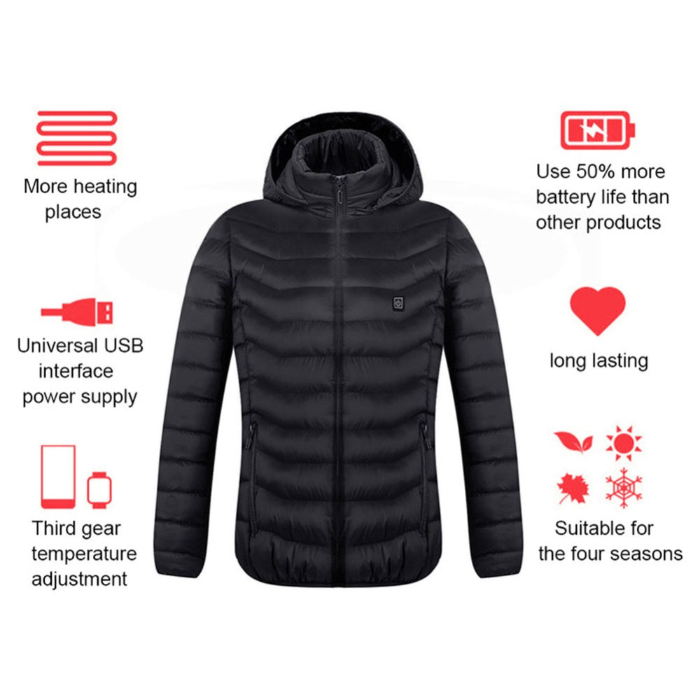 2023 THERMAL HEATED JACKET- USB Electric Jacket Cotton Coat Heater Thermal Clothing Heating Vest Men's Clothes Winter